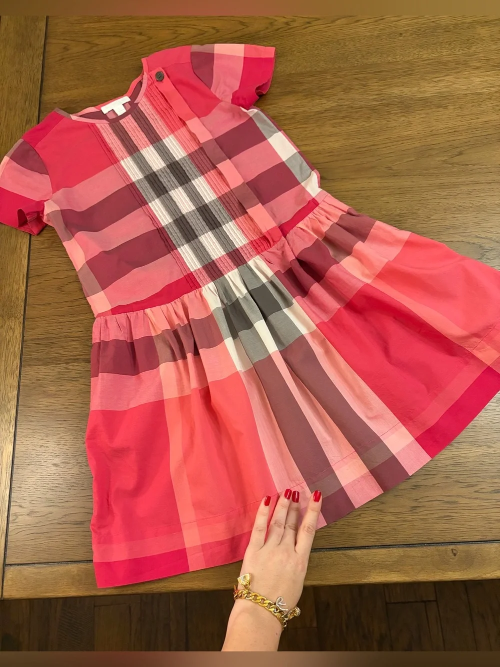 Authentic BURBERRY Girls Iconic Dress Gorgeous Nova Check Designer Lux 11-12 yrs